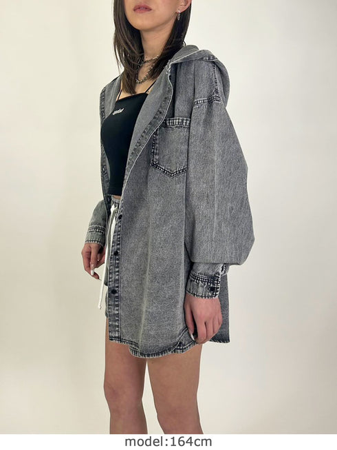 ケミカルフードシャツ