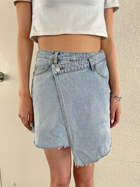 ラップデニムミニスカート