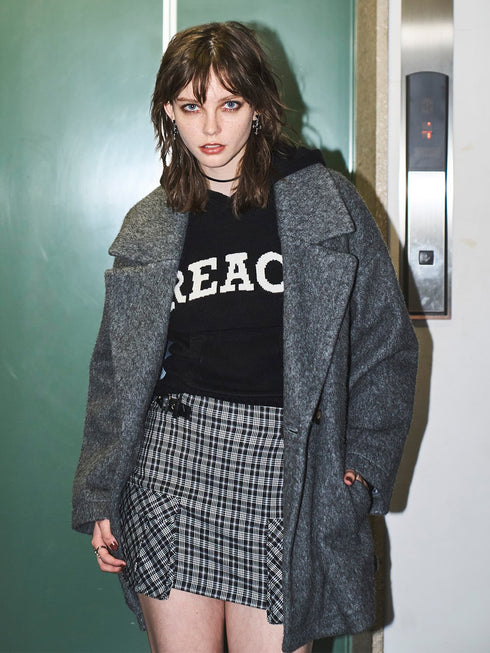 サイドベルトチェック柄スカート