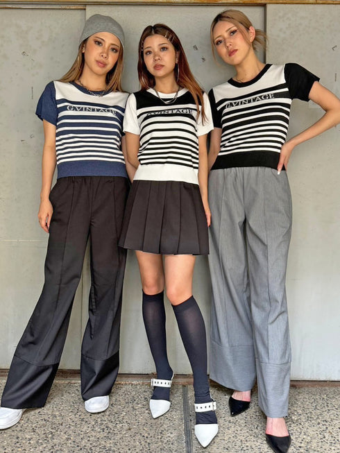 グラム・ヴィンテージボーダーニットトップス