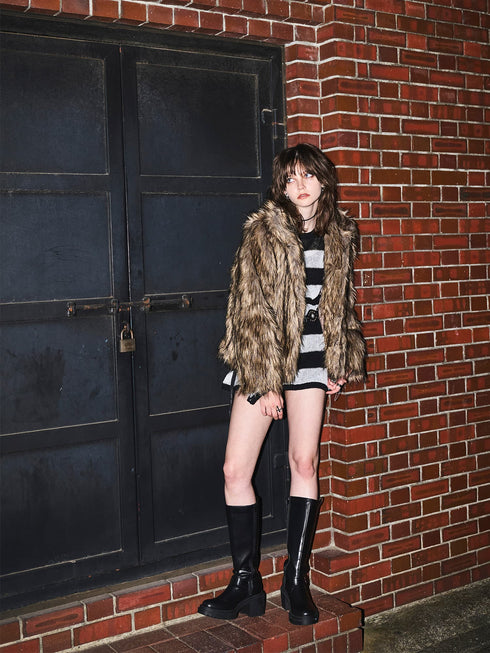 ダメージボ-ダーニットトップス