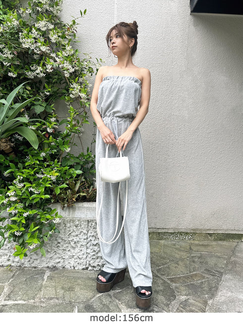 ポケットロゴパイルベアオールインワン