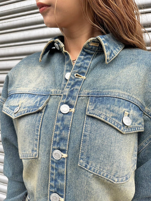 ヴィンテージ加工デニムワンピース