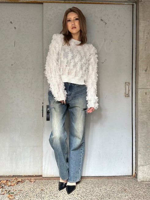 フラッグヤーンニットトップス