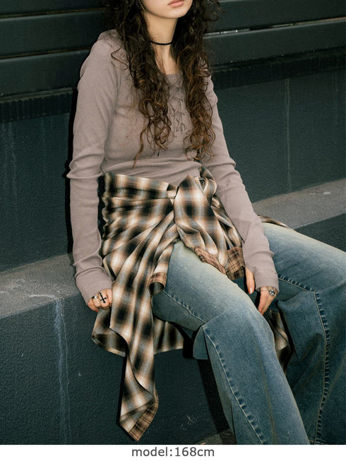 レースアップフードトップ