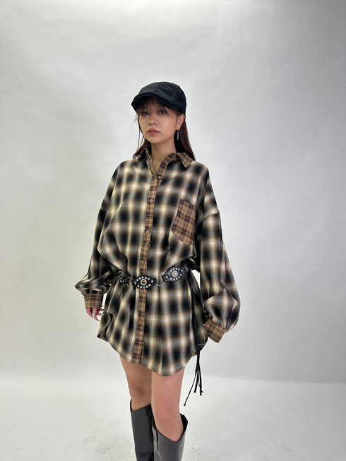 2パターンチェックオーバーシャツ