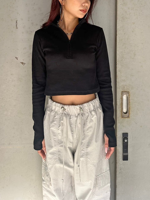 プチタートルハーフジップトップ