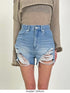 ハイダメージデニムショートパンツ