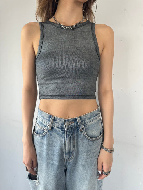 シャイニーショートタンクトップス