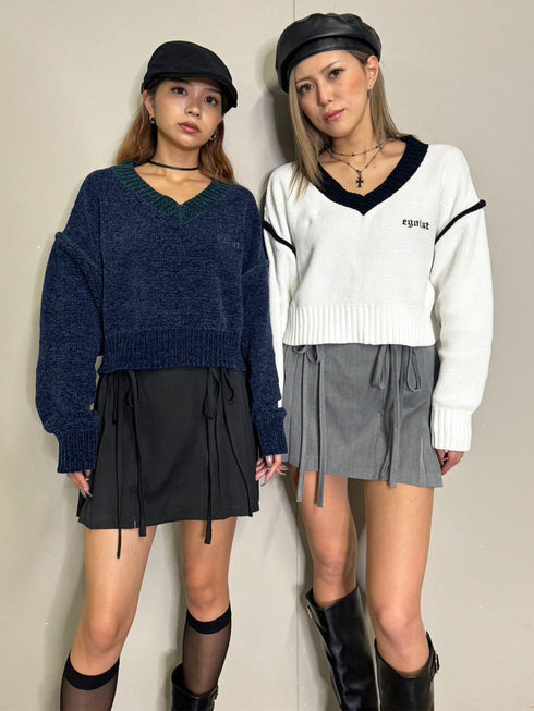 リボンプリーツミニスカート