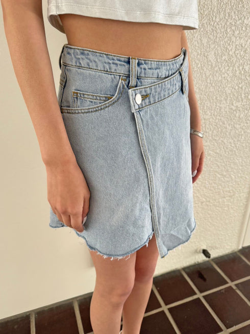 ラップデニムミニスカート