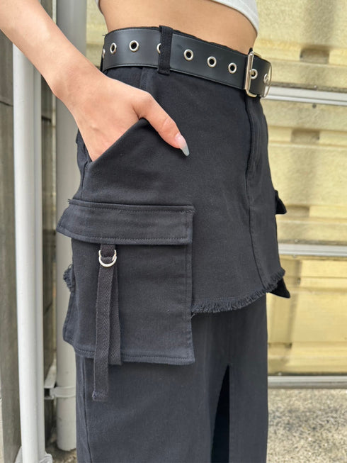 レイヤード風カーゴスカート