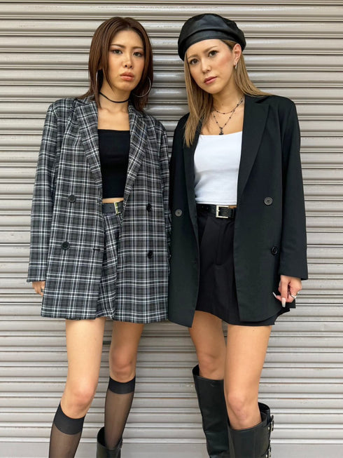 ワイドベルト付ダブルジャケット