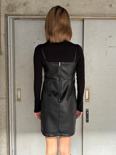 レースアップスリムキャミワンピース