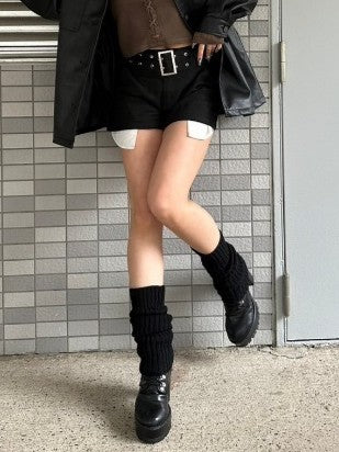 ハトメベルト付ツイルショートパンツ