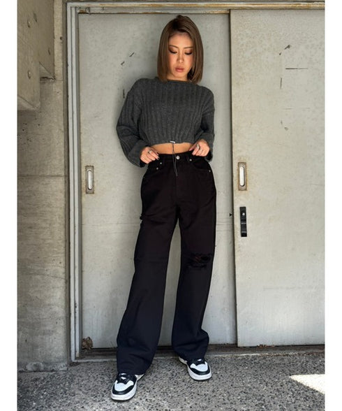 EG Blackツイルワイドパンツ