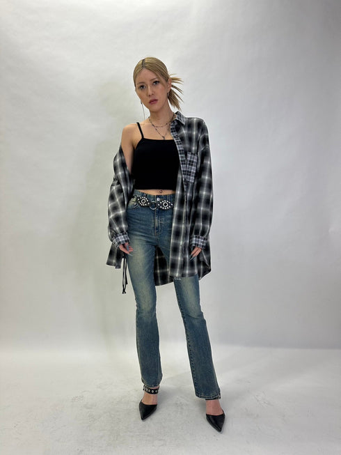 2パターンチェックオーバーシャツ