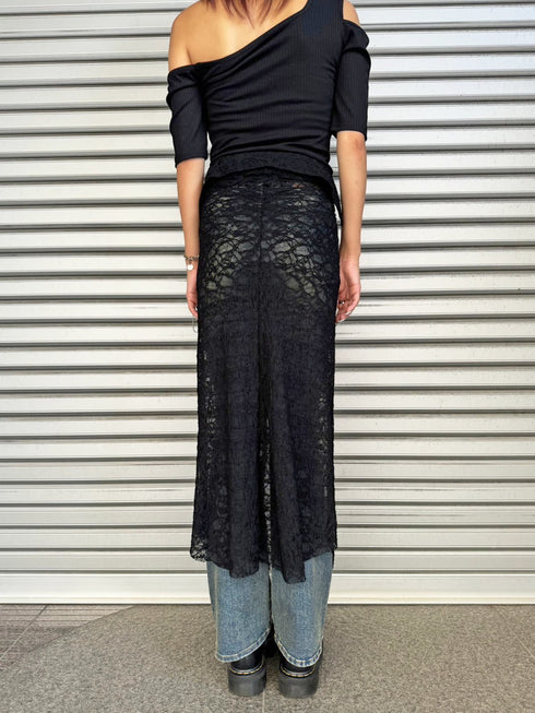 レースシャツライクロングスカート