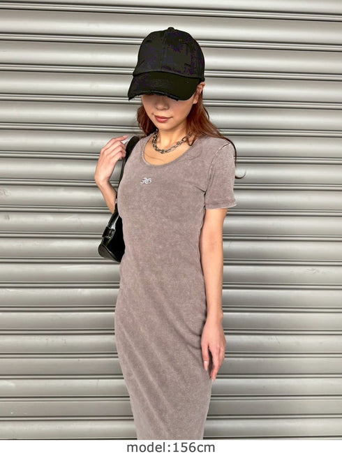 加工タイトロングワンピース