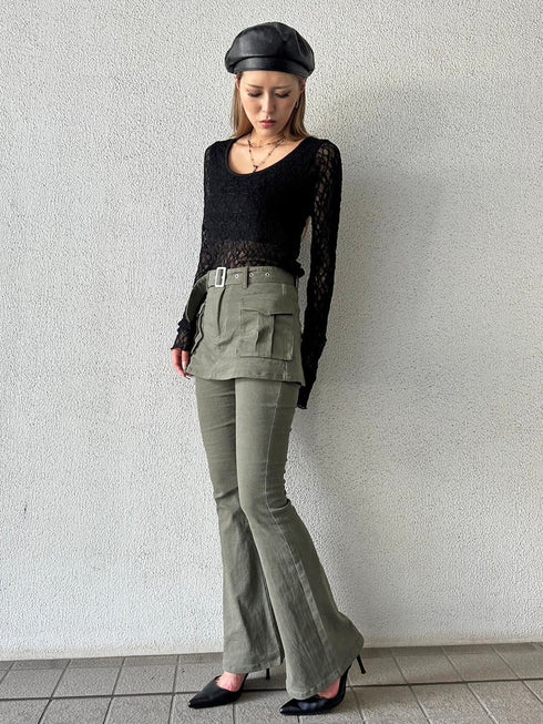 スカートドッキングフレアパンツ