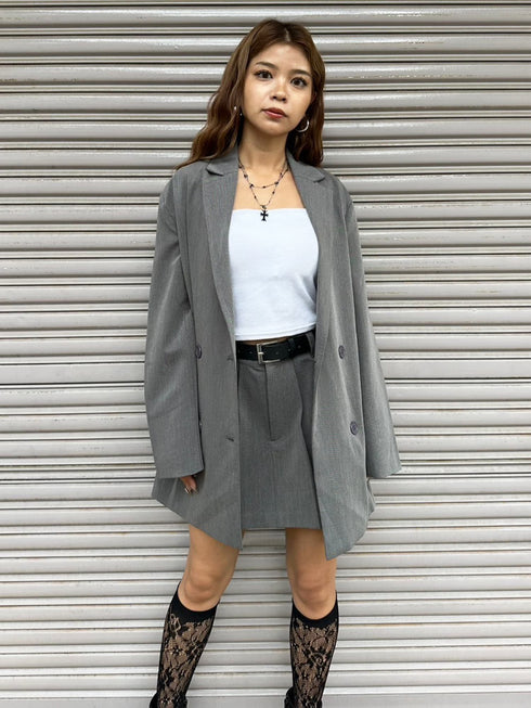 ワイドベルト付ダブルジャケット