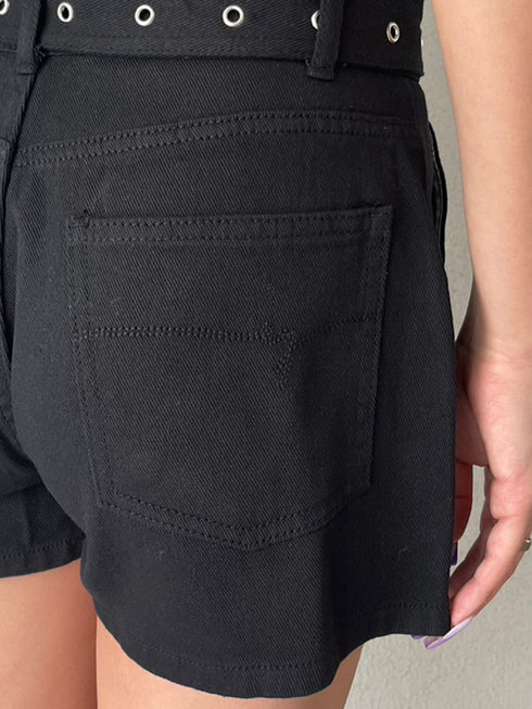 ハトメベルト付ツイルショートパンツ