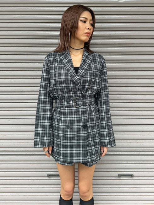 ワイドベルト付ダブルジャケット