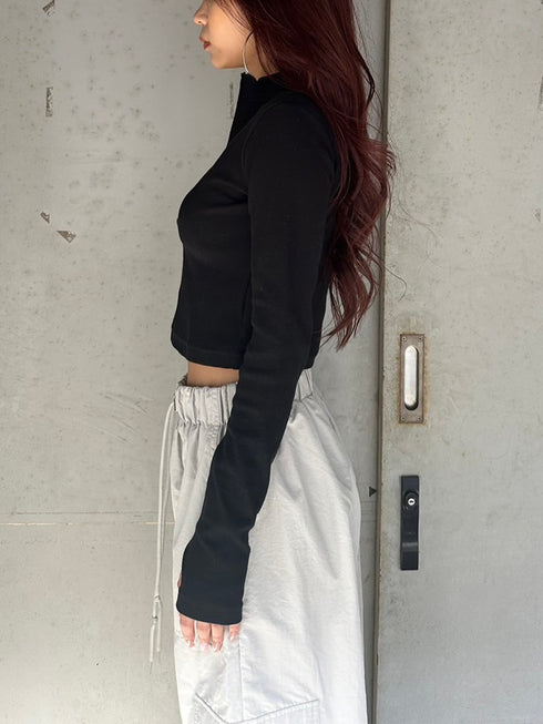 プチタートルハーフジップトップ