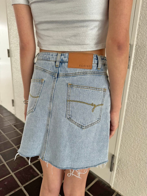 ラップデニムミニスカート