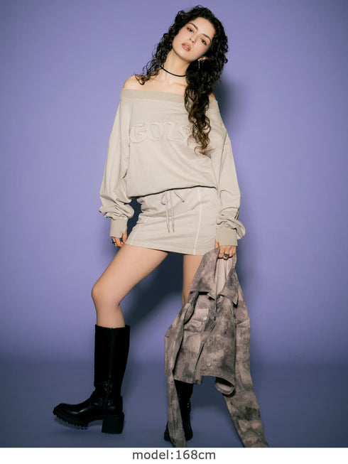 加工裏毛ミニスカート