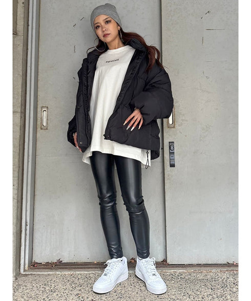 ジップフェイクレザースキニーパンツ