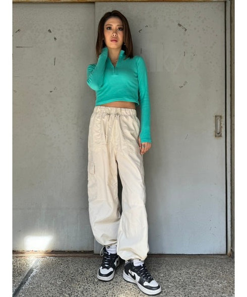 プチタートルハーフジップトップ