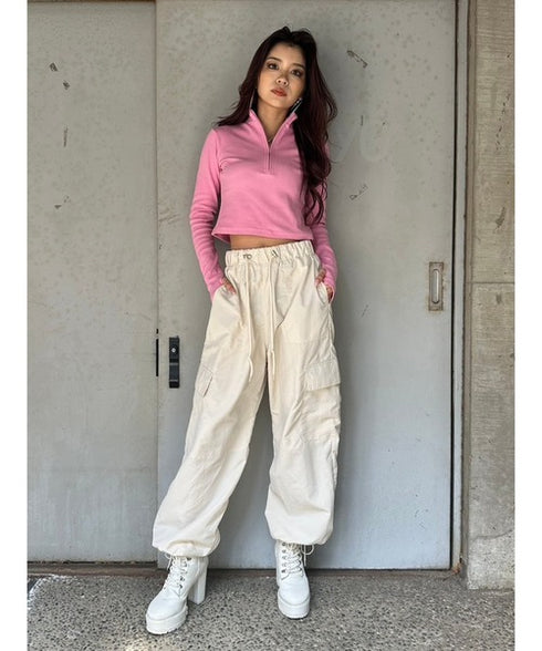 プチタートルハーフジップトップ