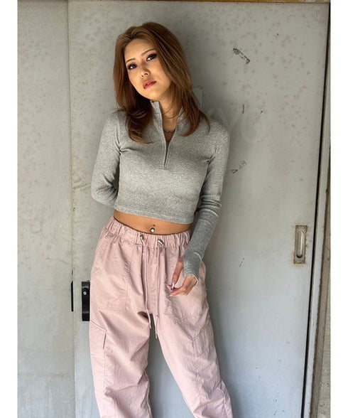 プチタートルハーフジップトップ