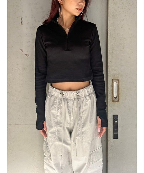 プチタートルハーフジップトップ