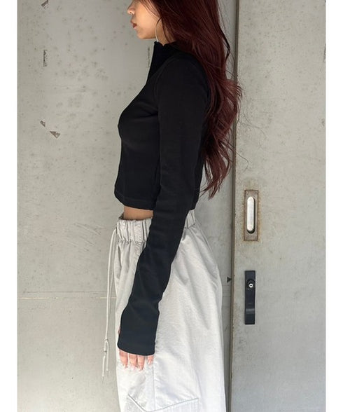 プチタートルハーフジップトップ