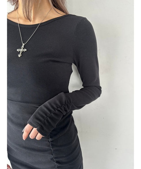 ギャザーリブミニワンピース