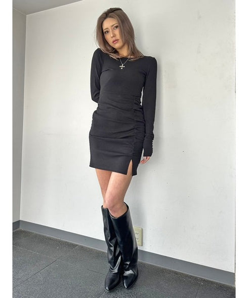 ギャザーリブミニワンピース