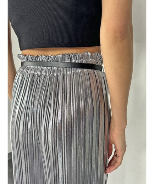 シャイニープリーツワイドパンツ