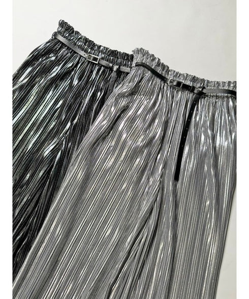 シャイニープリーツワイドパンツ