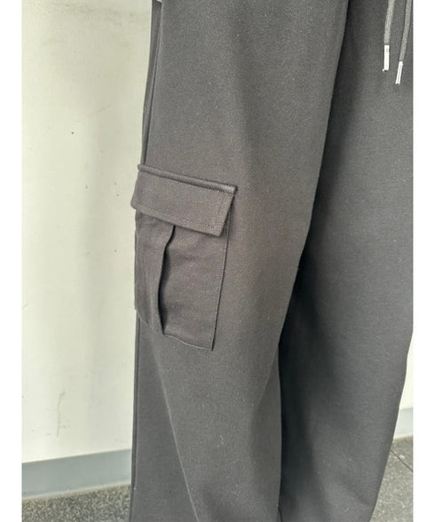 コントラストトリムスウェットカーゴパンツ