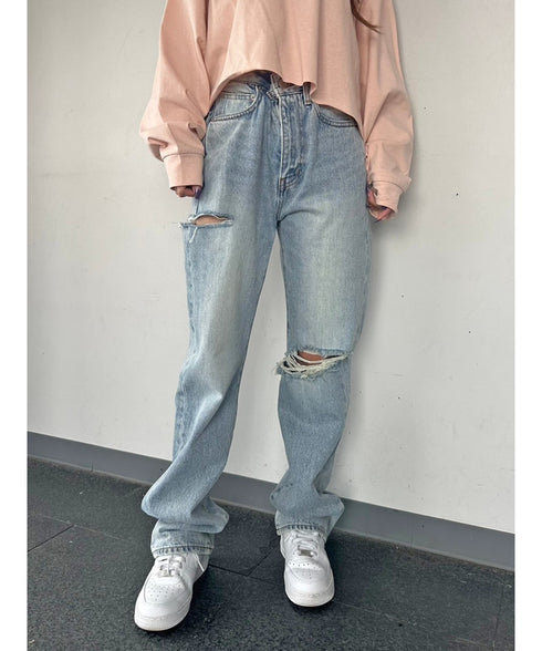 EGストレートデニムパンツ