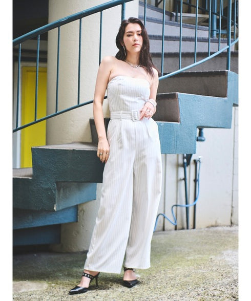 コルセットワイドパンツオールインワン