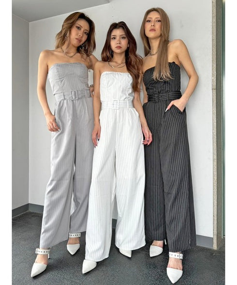 コルセットワイドパンツオールインワン