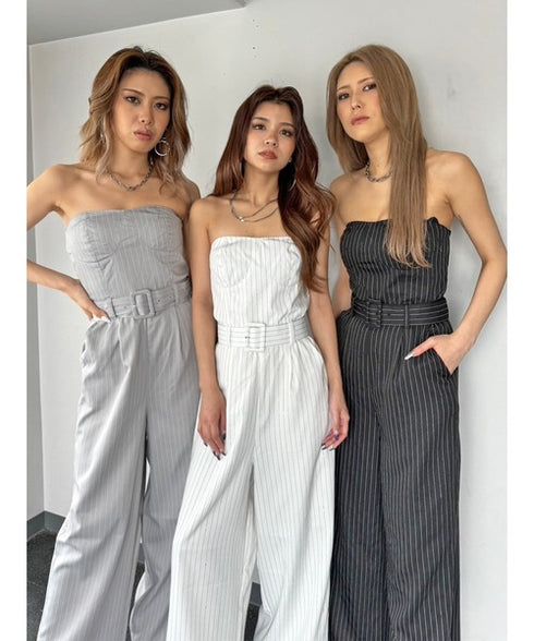 コルセットワイドパンツオールインワン