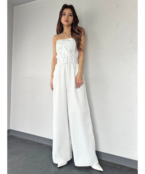 コルセットワイドパンツオールインワン