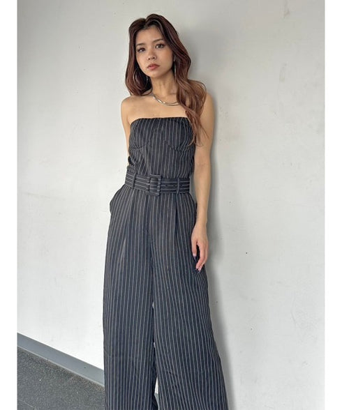 コルセットワイドパンツオールインワン