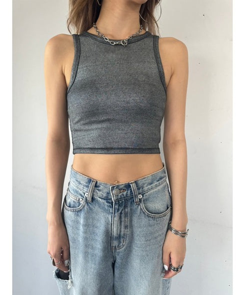 シャイニーショートタンクトップス