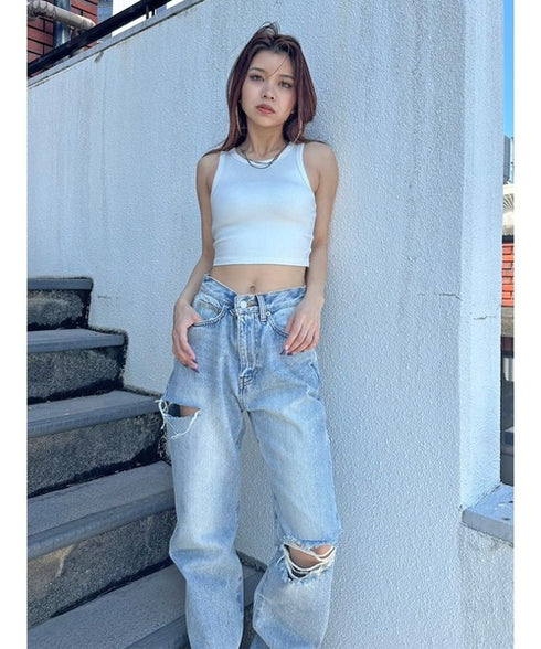 シャイニーショートタンクトップス