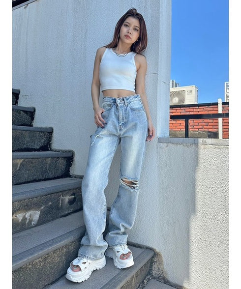 シャイニーショートタンクトップス